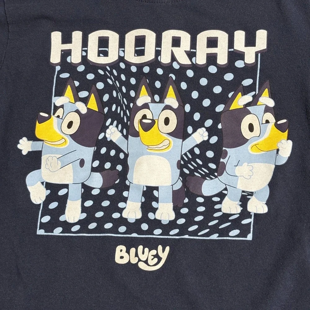 Bluey Kids T-Shirts Size 7/8 Lot of 2 Cartoon Graphic Tee Short Sleeve Christmas